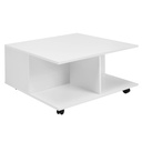 Table basse Design 70x70 cm blanche, avec 2 tiroirs et 2 compartiments_08