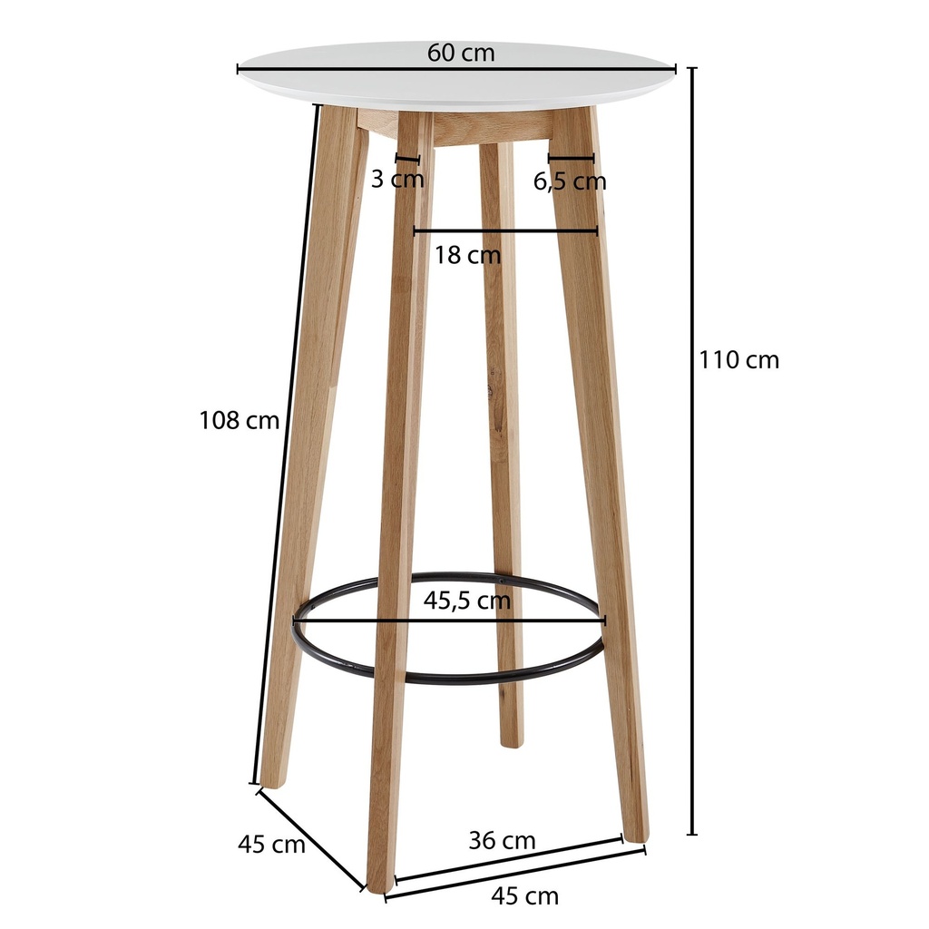 Table de bar 60x110x60 cm ronde blanche pour 4 personnes_03