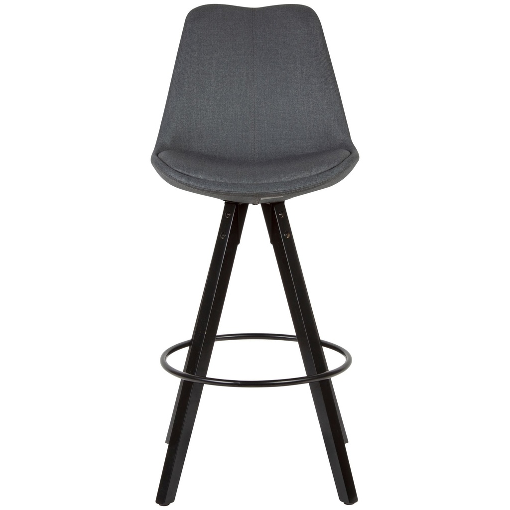 Lot de 2 tabourets de bar anthracite/noir, tissu/bois massif scandinave 2 pièces avec dossier hauteur d'assise 77 cm_02