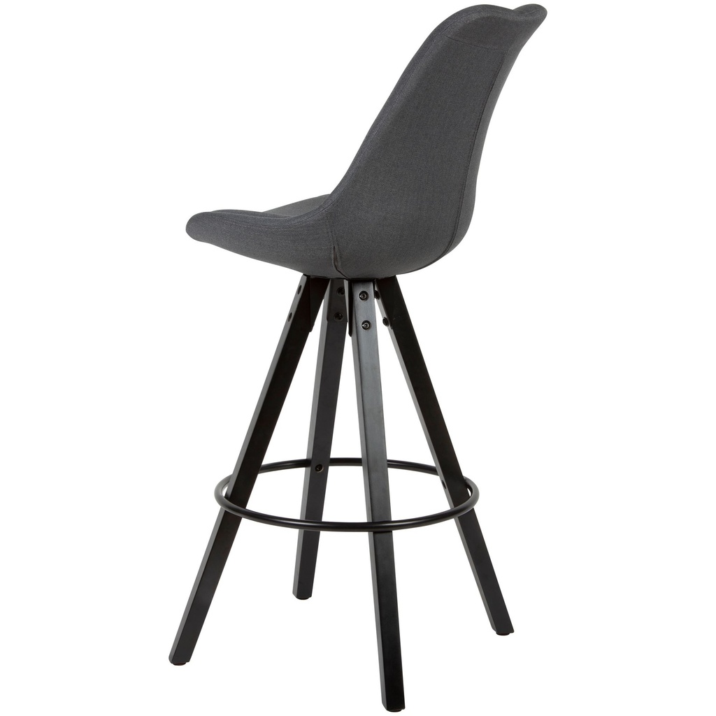 Lot de 2 tabourets de bar anthracite/noir, tissu/bois massif scandinave 2 pièces avec dossier hauteur d'assise 77 cm_05