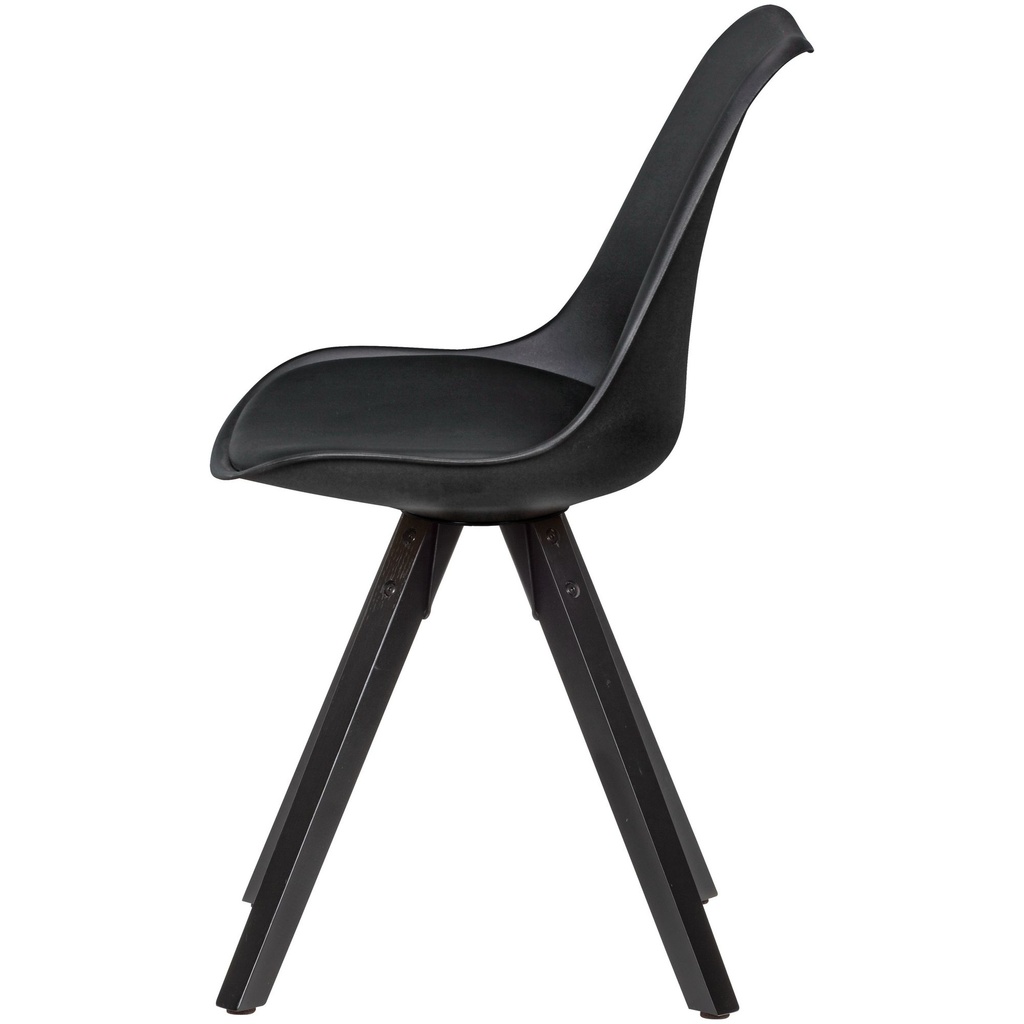 - Lot de 2 chaises de salle à manger rétro noires avec pieds noirs, dossier scandinave, rembourrées_04