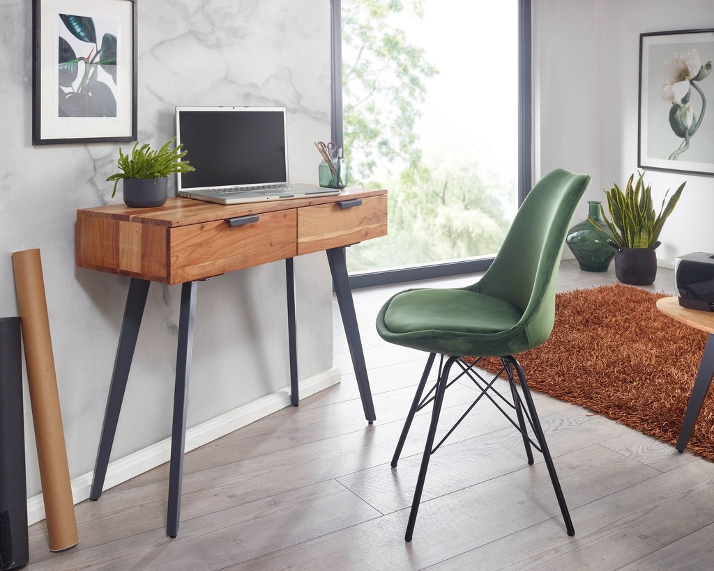 Table console 90 x 78 x 36 cm console en bois d'acacia massif/métal avec tiroirs_02