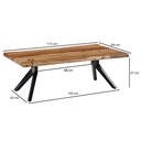 Table basse 115 x 37 x 64 cm bois d'acacia massif / bord d'arbre en métal_03