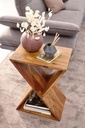 Table d'appoint en forme de X 43 x 60 x 30 cm en bois de Sesham massif_05