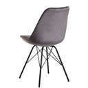 Chaise de salle à manger Wohnling, lot de 2, velours gris avec pieds noirs_06