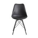 Chaise de salle à manger lot de 2 en plastique noir design scandinave_04