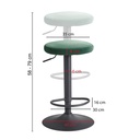 Tabouret de bar tabouret vert velours sans dossier 58 - 79 cm, tissu / métal 100 kg_03