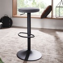 Tabouret de bar velours gris foncé sans dossier 58 - 79 cm_01