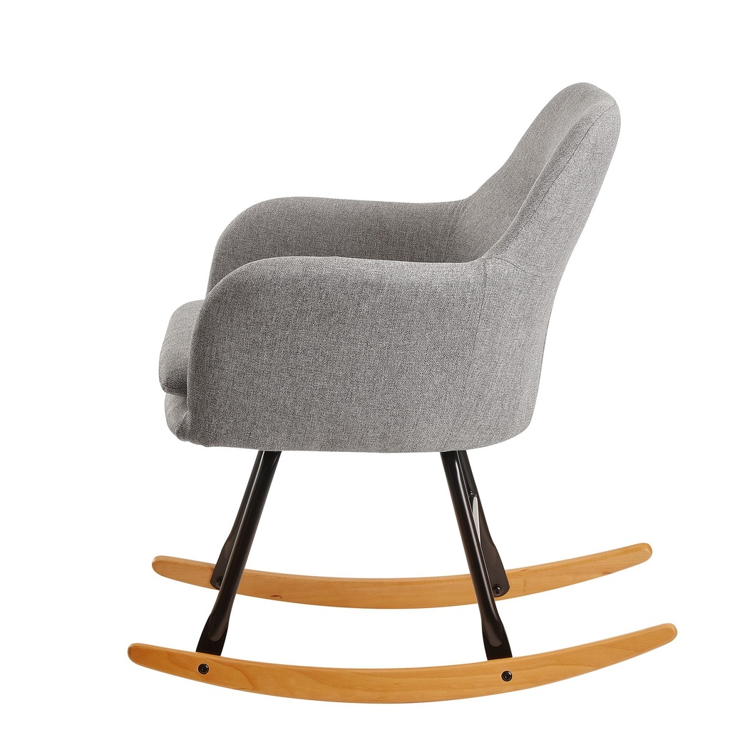 Rocking chair gris clair 71x76x70cm design Malmo tissu / bois_03