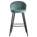 Tabouret de bar velours vert clair avec dossier 56 x 102,5 x 52,5 cm, tissu scandinave/métal 110 kg_01