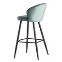 Tabouret de bar velours vert clair avec dossier 56 x 102,5 x 52,5 cm, tissu scandinave/métal 110 kg_05