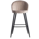 Tabouret de bar velours beige avec dossier 56 x 102,5 x 52,5 cm, tissu scandinave/métal 110 kg_01