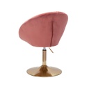 Chaise longue velours rose / or chaise pivotante design avec dossier_09