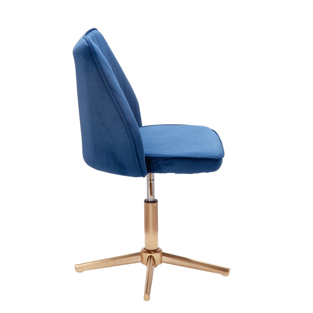 Design Chaise pivotante en velours bleu foncé rotative sans roulettes_06