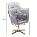 Design Chaise Pivotante en Velours Gris Clair Pivotant sans Roues avec Accoudoir_03