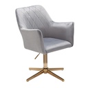 Design Chaise Pivotante en Velours Gris Clair Pivotant sans Roues avec Accoudoir_07