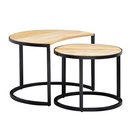 – lot de 2 tables basses rondes en bois massif de manguier/métal, marron clair, avec pieds en métal noir_06