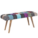 Banc velours / banc en bois massif coloré 117x51x38 cm banc de lit patchwork, banc rembourré design couloir moderne, banc en tissu rembourré salle à manger_06