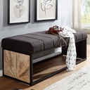 Banc en Tissu Noir 105x40x40 cm Banc de Couloir rembourré avec Structure en métal, Banc de lit Design Chambre à Coucher, Banc de Couloir, Banc de Garde-Robe_01