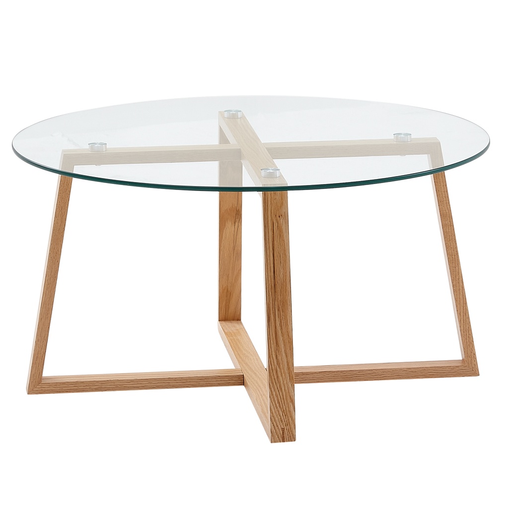 Table basse 78x78x41 cm table de canapé en bois de chêne massif/verre ronde, table de salon design moderne, table en bois table de chambre grande_06