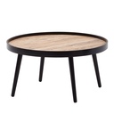 Table basse ronde 76 x 76 x 40 cm Noir Marron Table de canapé Table de salon ronde moderne Table de salon Table de salon Grande WL6.496_06