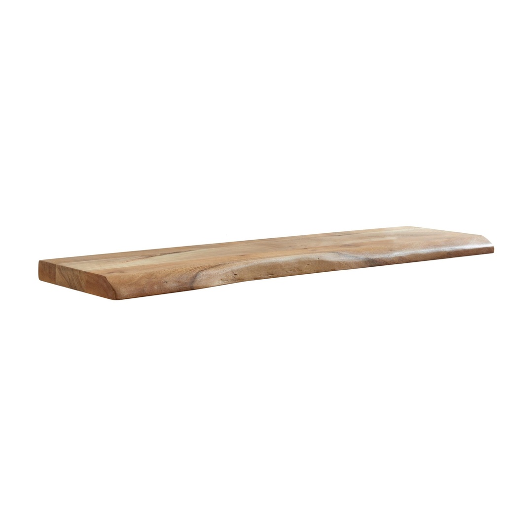 Étagère murale avec bord d'arbre, bois d'acacia massif, 100 cm, étagère flottante design, étagère murale solide, étagère en bois naturel, étagère suspendue de style maison de campagne_07