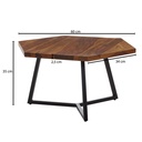 Table basse 60x60x35 cm Sheesham bois massif/métal table de canapé design moderne table de salon table basse hexagonale WL6.538_03