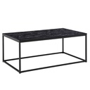 Table basse 100 x 60 x 40 cm aspect marbre noir, table de salon avec structure en métal, table de canapé d'angle, table d'appoint_06