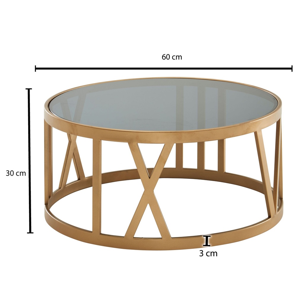 Table basse verre métal 60x60x30 cm table de canapé or, table de salon design ronde, petite table basse moderne_03