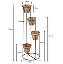 Support à Fleurs en Métal Doré/Noir 40x109x40 cm Support à Plantes, Autonome avec 4 Pots, Grand, Moderne_03