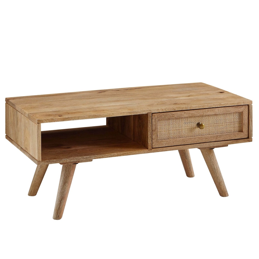 Table basse 90x40x45 cm en bois massif de manguier rectangulaire