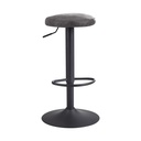 Tabouret de bar aspect daim gris sans dossier 58 - 79 cm