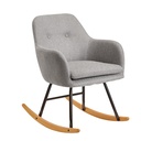 Rocking chair gris clair 71x76x70cm design Malmo tissu / bois