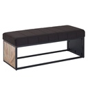 Banc en Tissu Noir 105x40x40 cm Banc de Couloir rembourré avec Structure en métal, Banc de lit Design Chambre à Coucher, Banc de Couloir, Banc de Garde-Robe