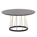 Table basse ronde 80 x 80 x 42 cm Noir Doré Table de canapé en métal Table de salon ronde moderne Table de salon Table de salon Grande WL6.489