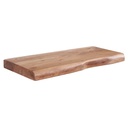 Étagère murale avec bord d'arbre en bois d'acacia massif 40 cm, étagère murale flottante design, étagère en bois naturel, étagère suspendue de style maison de campagne