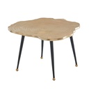 Table basse en aluminium arbre disque 64x64x37 cm table de canapé métal doré, table de salon design ronde, petite table basse moderne