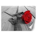 Papier peint rectangulaire avec image d'une rose imprimée sur toile avec finition rouge