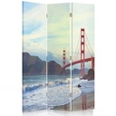 Paravent pliable composé de trois parties pont golden gate