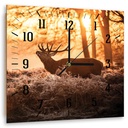 Horloge murale motif animal en panneau de fibres de bois classique avec finition marron