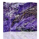 Paravent avec image d'eau en mouvement couleur violette fabriqué en mdf et toile