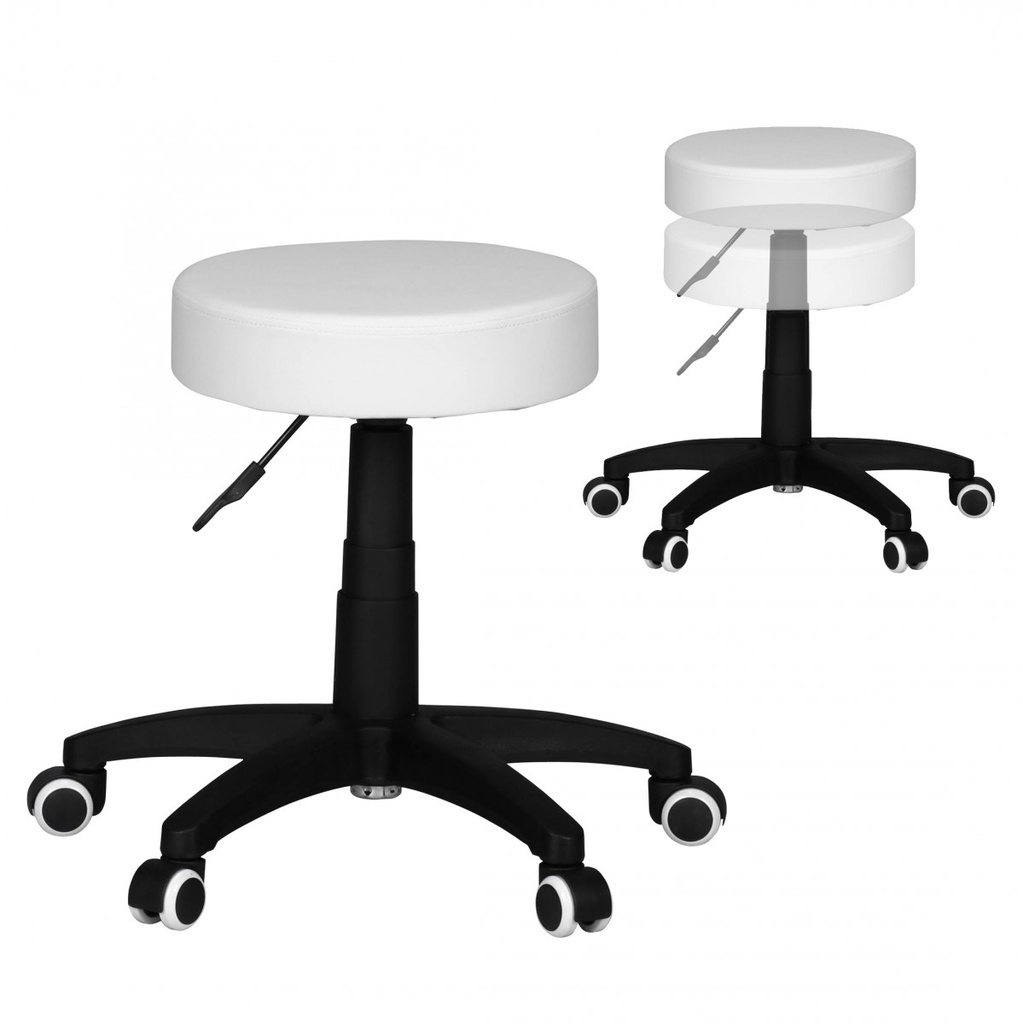 Tabouret Leon S tabouret de travail design simili cuir blanc