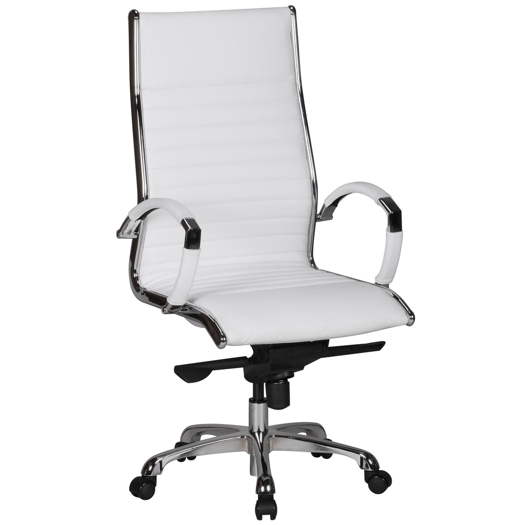 Chaise de bureau Salzburg 1 revêtement cuir véritable blanc