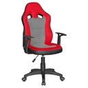 Chaise de bureau enfant SPEEDY rouge/gris pour enfants à partir de 8 ans avec dossier et roulettes pour sols durs