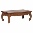 Table basse OPIUM en bois de Sesham massif 110 cm de large design marron foncé style maison de campagne