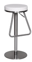 Tabouret de bar blanc en acier inoxydable, assise réglable en hauteur 54 - 79 cm