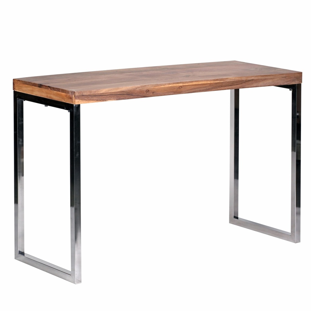 Table console GUNA console en bois d'acacia massif avec pieds en métal 120 x 45 cm style maison de campagne