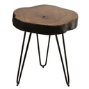 Table d'appoint en bois massif de Sesham BAGLI 35 x 35 cm bord d'arbre en bois véritable massif