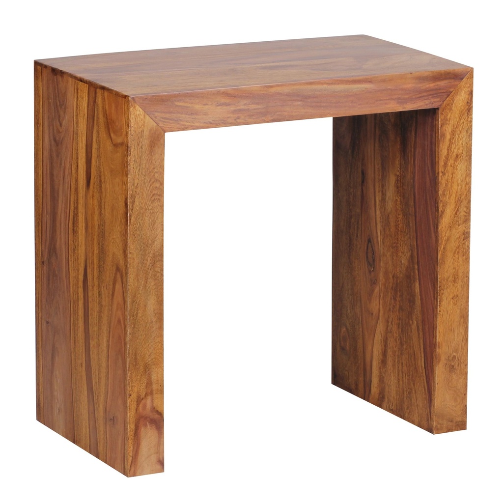 Table d'appoint MUMBAI en bois de Sesham massif 60 x 35 cm, design style maison de campagne marron foncé