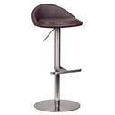 Tabouret de bar marron en acier inoxydable réglable en hauteur hauteur d'assise 54 - 79 cm